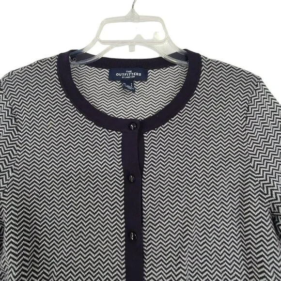 Land's End Outfitters Women's Button up Top Black and White Size S - Picture 3 of 10